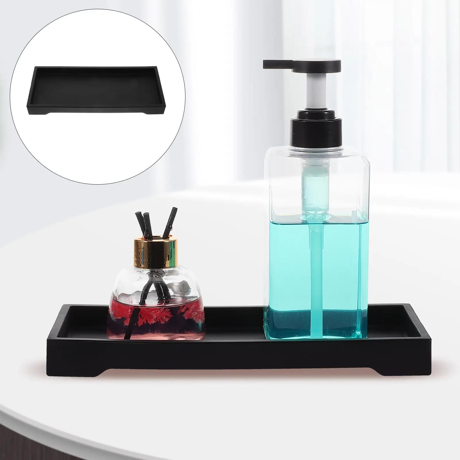 Organizer per Doccia in Silicone con Motivo Marmorizzato, Vassoio Antiscivolo per Sapone e Articoli da Toilette, per Casa e Hotel