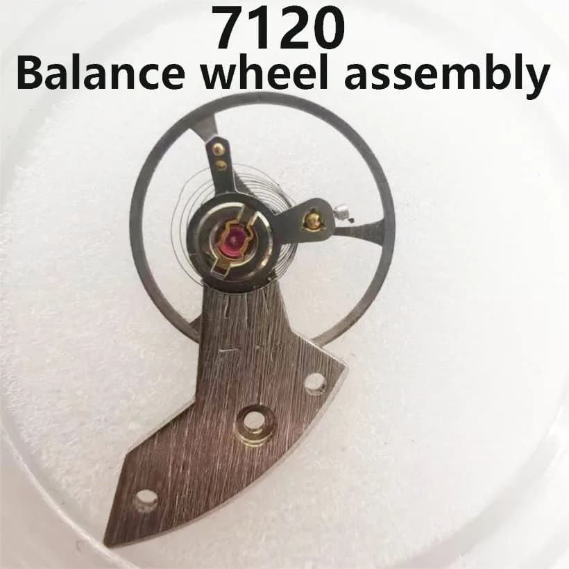 Adatto per movimento domestico 7120 Ruota oscillante Pendolo completo (inclusa molla per capelli) 7120 Accessori per orologi con gruppo ruota oscillante