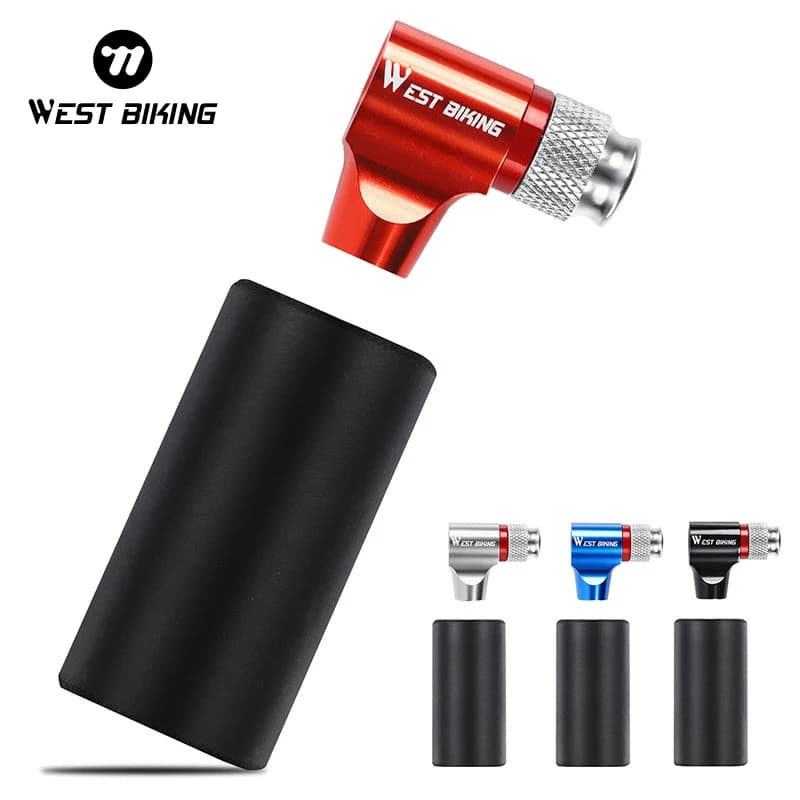 WEST BIKING pompa CO2 per bicicletta Schrader Presta adattatore pompa bici gonfiatore tubo pneumatico in alluminio Mini pompa a mano senza cartuccia di CO2