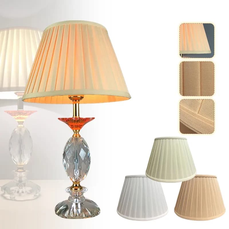 E27 Desk Luxury Round Lampshade Cover Lighting Accessories for Home Office Decor Hotel Bedroom Bedside Floor Lamp Shell Cover