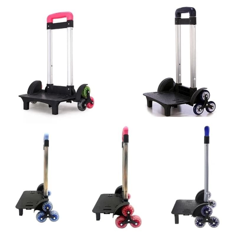 Carrello zaino in lega di alluminio con 6 carrello pieghevole carrello a mano con ruote per borse da scuola zaino bagagli