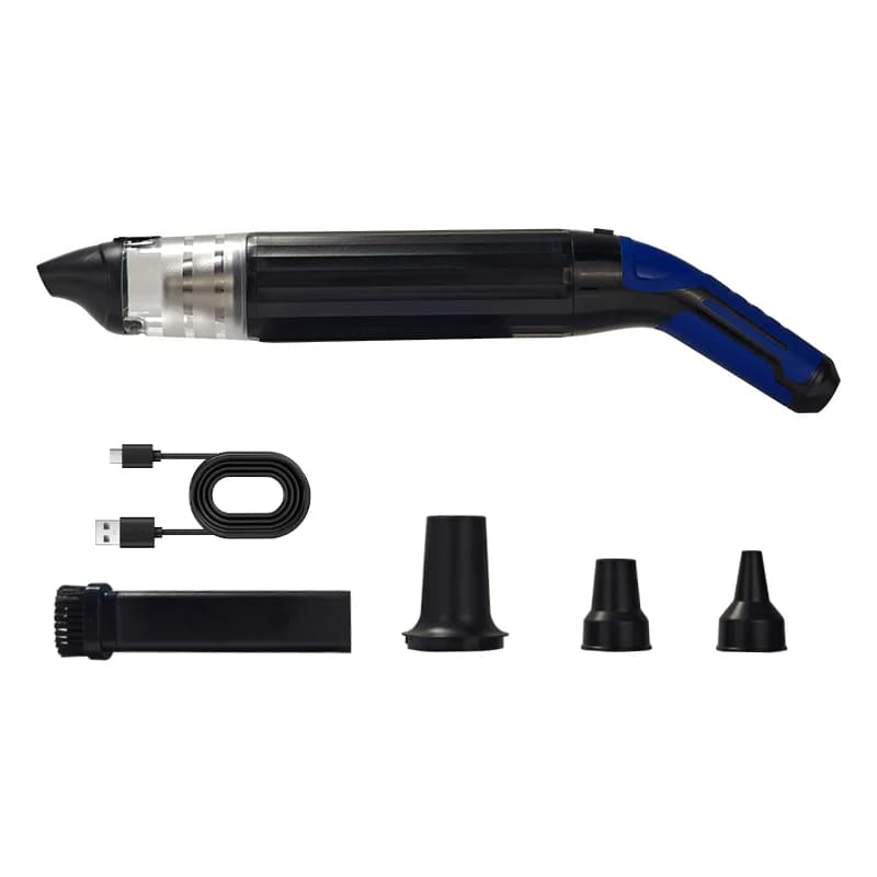 Aspirapolvere per auto alimentato a batteria da 7,2 V con indicatore LED-4 ugelli -10~+60 temperature di funzionamento