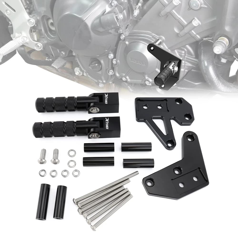 Per Yamaha MT-09 2021-2023 Tracer 9 GT 2021-2022 Tracer 9 GT + 2023-2024 Supporti per picchetti da autostrada regolabili Pedana regolabile per pilota