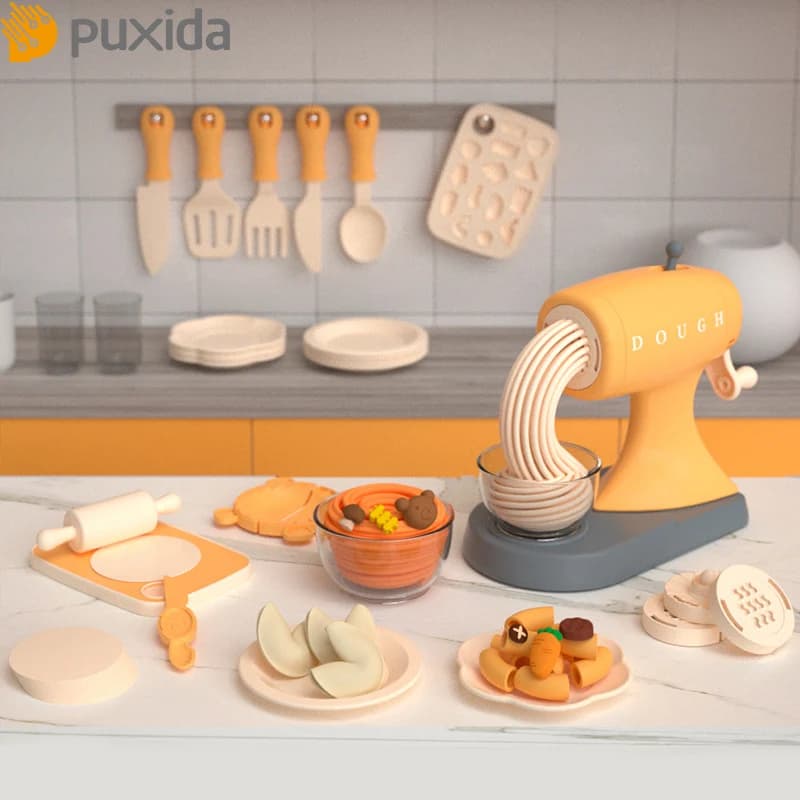 PUXIDA plastilina per bambini pasta Color argilla gioca pasta gelato Noodle Machine Play House Kitchen Toys Set regalo per bambini