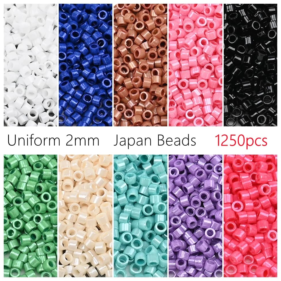 2mm Glass Japanese Beads Opaque Cylindrical Beads Charms For Jewelry Making Necklace Bracelet Diy Supplies Accessoriess