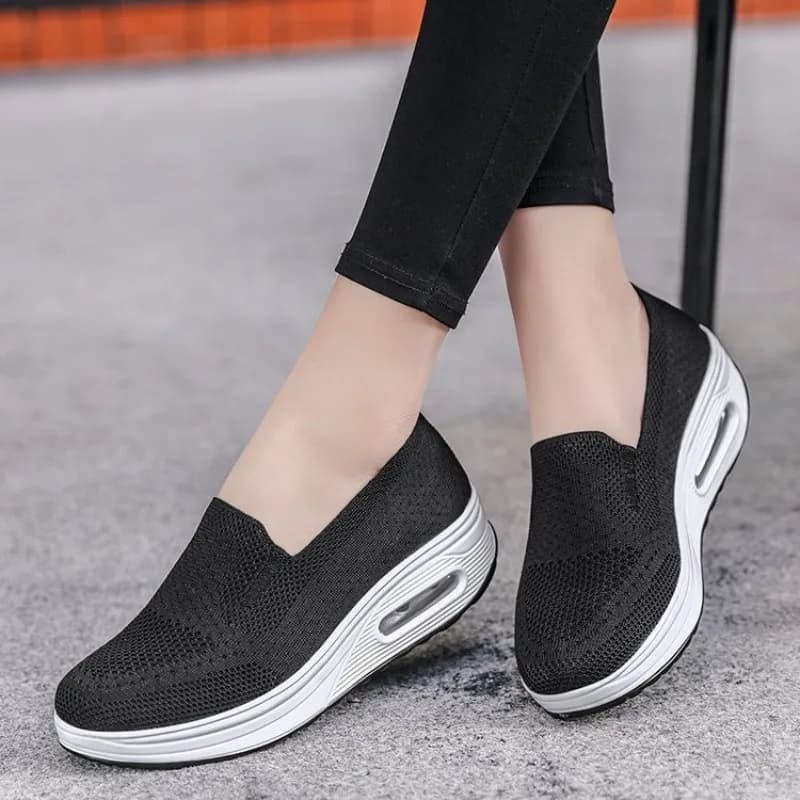 Women's Orthopedic Gymnastics Shoes, Breathable Vulcanized Sneakers with Platform, Slip-On, Zapatillas De Mujer