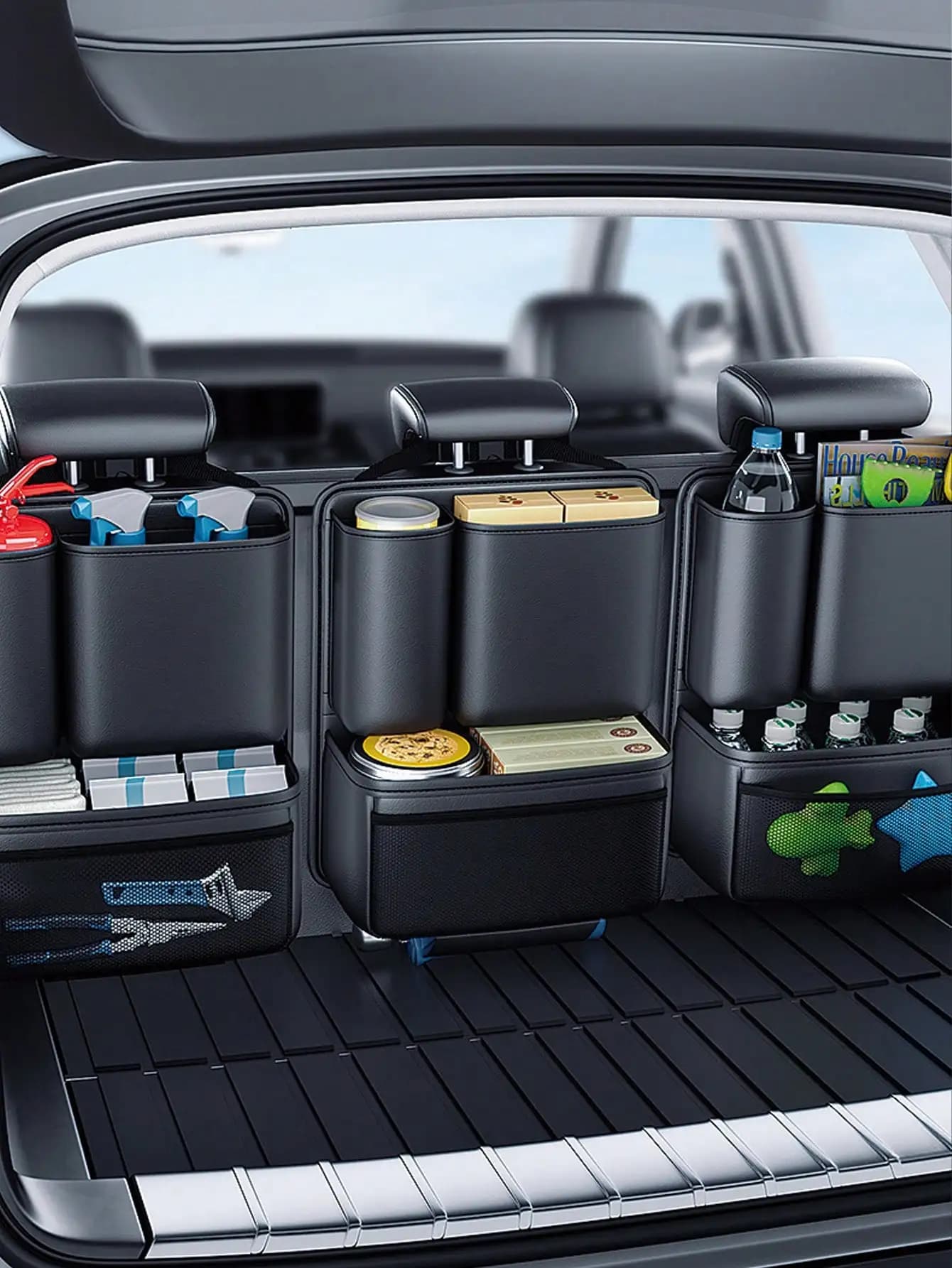 Borsa portaoggetti da appendere al sedile posteriore dell'auto, organizer auto multi-scomparto, impermeabile, universale per SUV e berlina