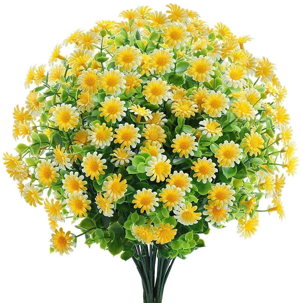 10 Mazzi di Fiori Artificiali di Margherite Piccole per Piante da Interno ed Esterno, Decorazioni per Giardino, Portico, Finestra, Casa di Campagna