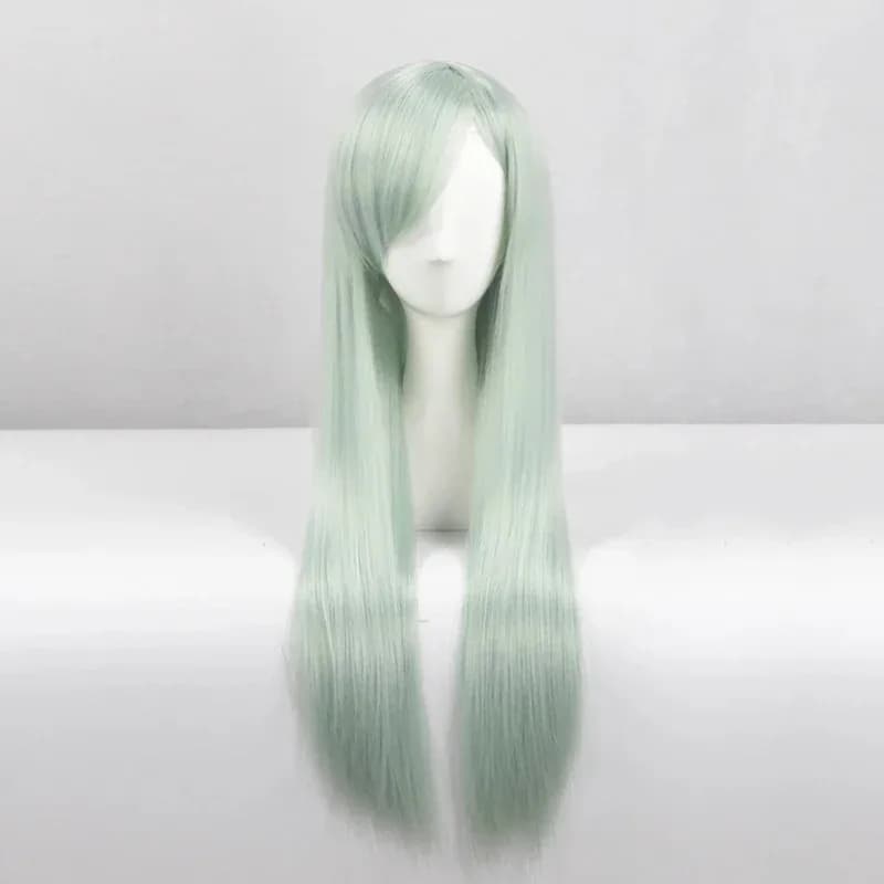 NewAnime The Seven Deadly Sins Wigs Elizabeth Liones Long Green Straight Women Synthetic Hair Cosplay + Wig Capb;3's,6.e;