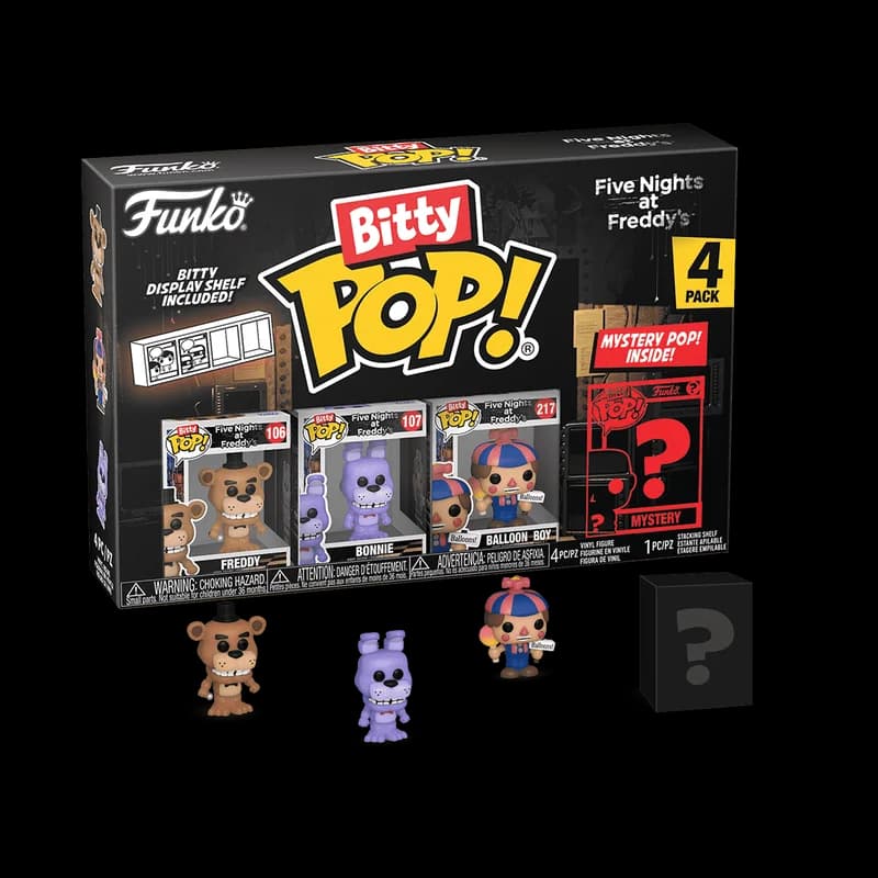 Funko Bitty Pop Series: Five Nights at Freddy's - Set di 4 Freddy - Regalo di Capodanno - Ottimo regalo di Natale, Capodanno e compleanno per parenti e amici, Decorazione a tema pop culture, Regalo di compleanno, Oggetti da collezione a tema fumetti, Prodotto ufficialmente licenziato, Oggetti da collezione premium, Oggetti da collezione a tema fumetti, Regalo per geek, Oggetti da collezione