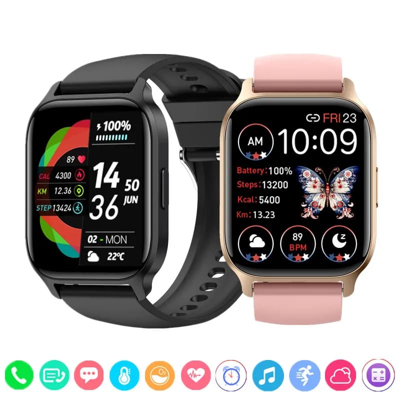 New Bluetooth-Call Smart Watch Men IP68 Waterproof 1.85 inch Full Touch Sleep Monitor Spor Fitness Smartwatch Bracelet for Women