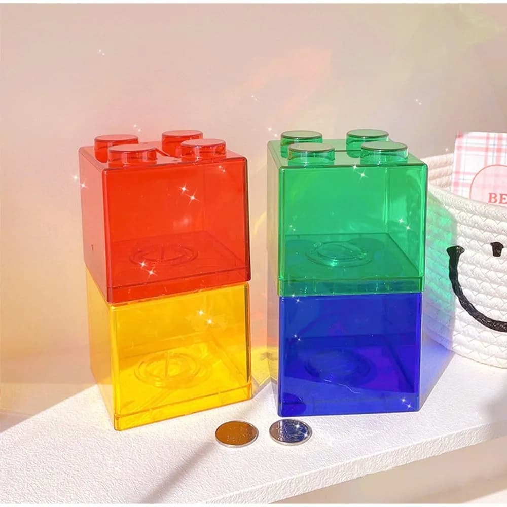 Giocattolo divertente per bambini Scatola per il cambio regalo Decorazioni per la casa Scatola per monete con blocchi di contanti Scatola per risparmiare denaro Scatola per riporre monete