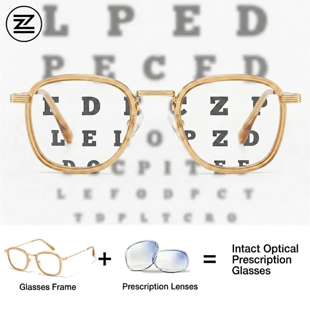 ZOZOTOMI Men Women Vintage Square Prescription Glasses Metal&Acetate UV400 Photochromic Optical Sunglass Progressive Eyewear Len