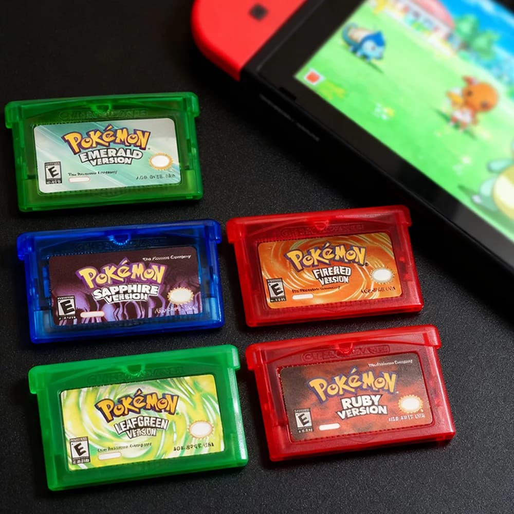 Cartuccia di Gioco GBA Emerald FireRed LeafGreen Ruby Sapphire con Etichetta Lucida, Scheda per Console di Videogiochi a 32 Bit