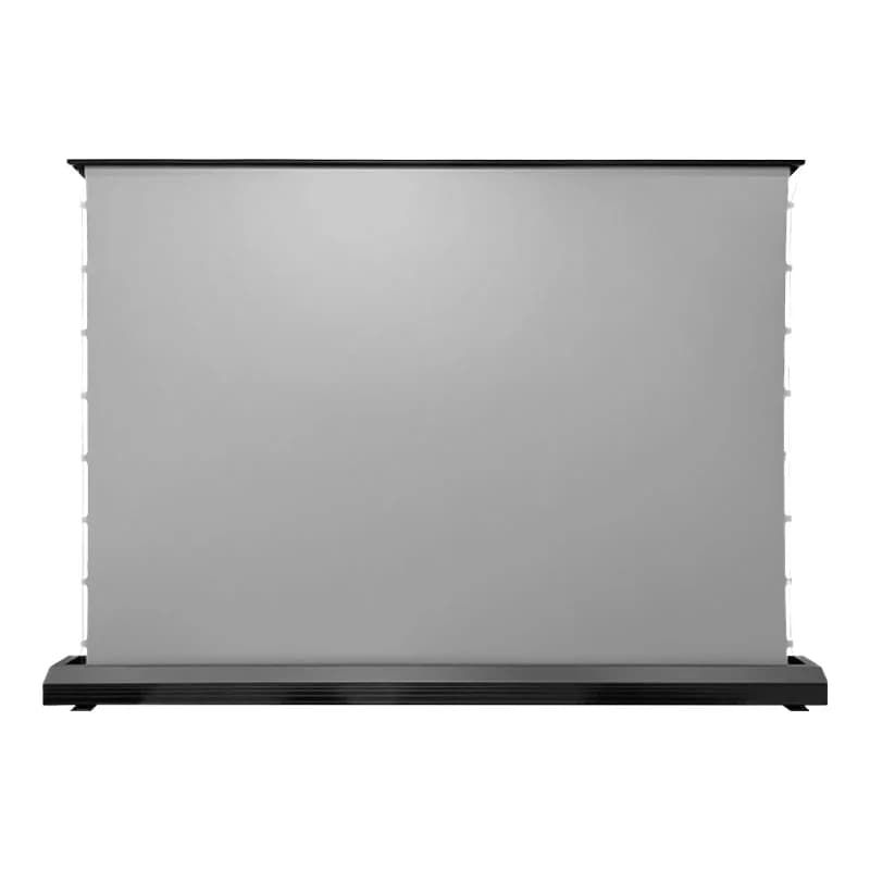 Home Cinema Schermo di proiezione ascendente da pavimento con linguetta elettrica ALR portatile da 100 pollici per proiettore laser UST o a lungo raggio
