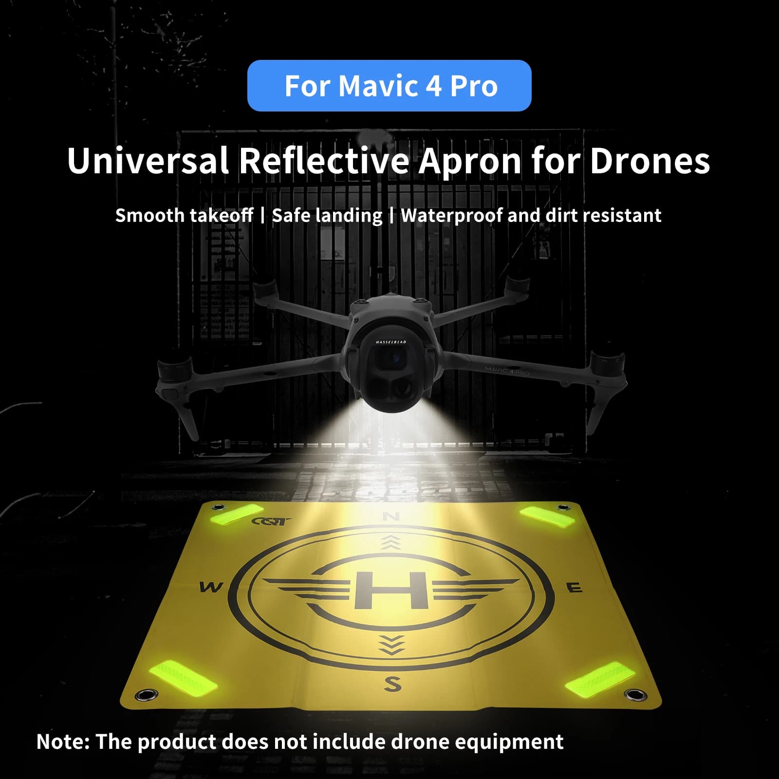 Tappetino di atterraggio universale da 55 cm per DJI Avata 2/Air 3S/Air 3/Mini 3 4 Tappetino di atterraggio per grembiule pieghevole riflettente per DJI Mavic 4 Pro Drone