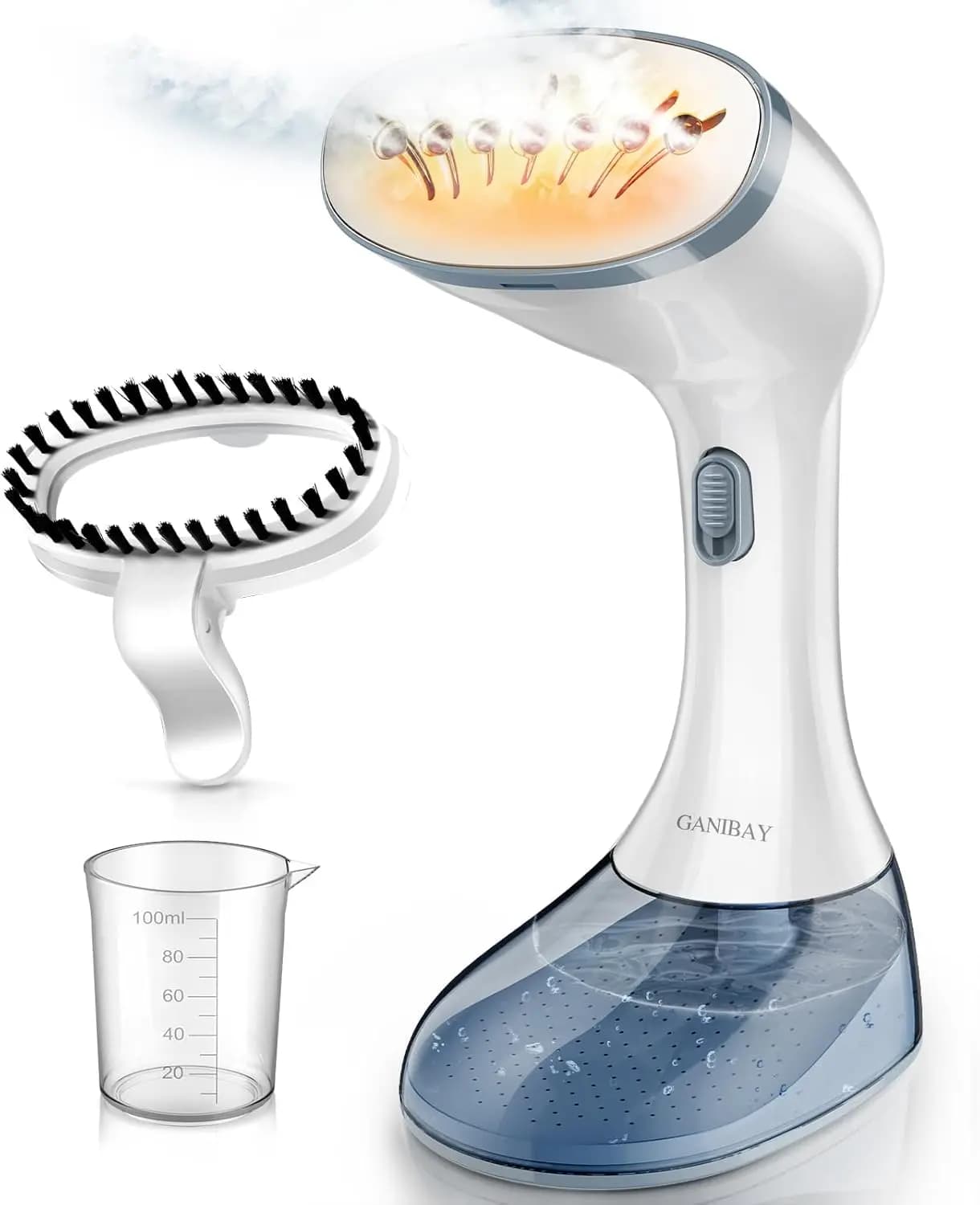Vaporizzatore Portatile per Vestiti da 1800W con 3 Impostazioni, Serbatoio da 380ml, Rimozione Rapida delle Pieghe per Tutti i Tessuti