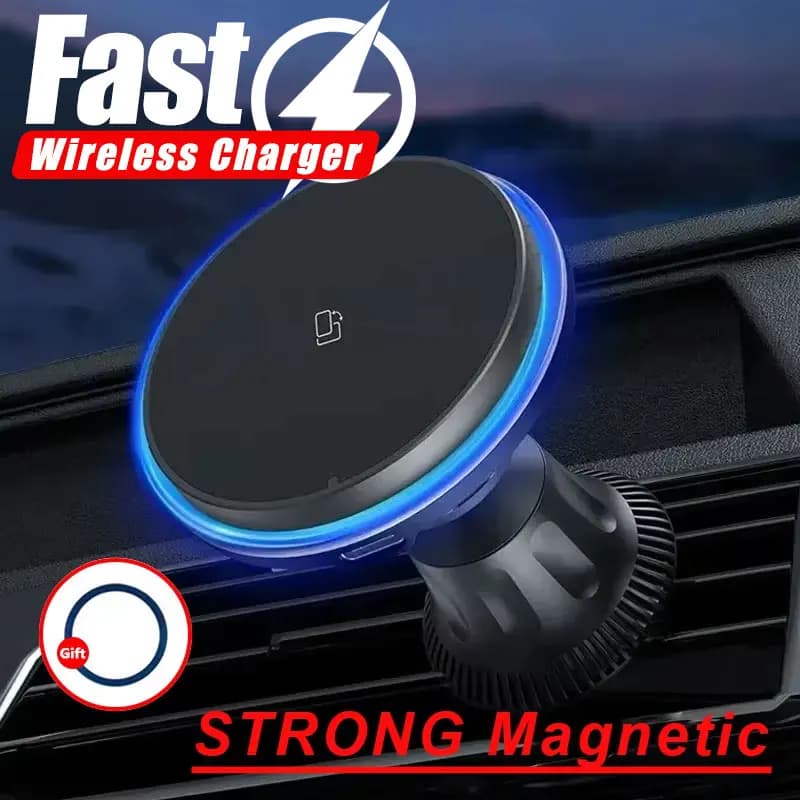 30 W RGB Magnetic Car Wireless Charger for iPhone 12 13 14 15 Pro Max Macsafe Car Phone Support Fast charging station support