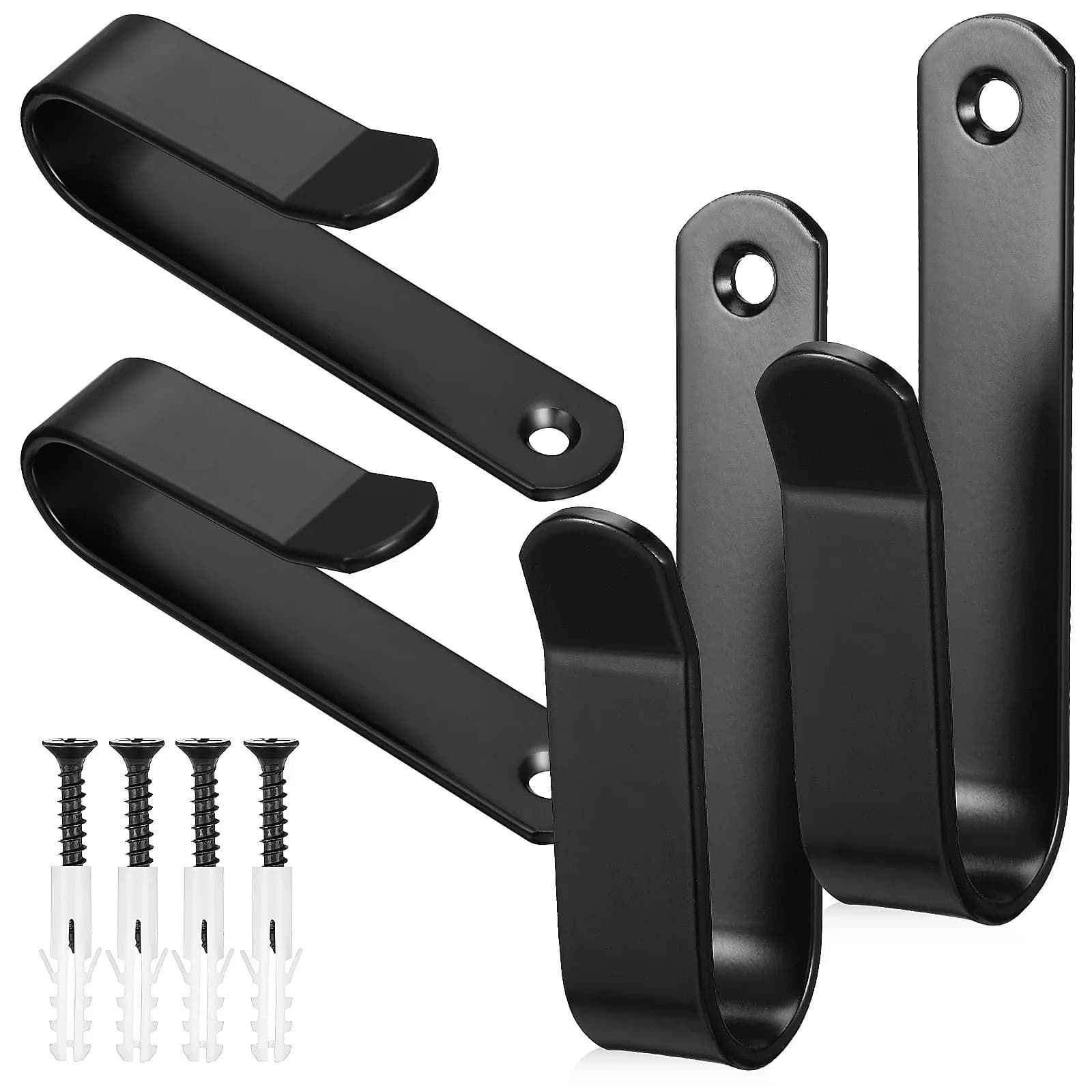 Set di 4 Ganci a Muro per Snowboard, Grandi Ganci a U Resistenti con Viti per Appendere e Conservare, Portaoggetti per Tavole da Surf, Skateboard e Chiavi