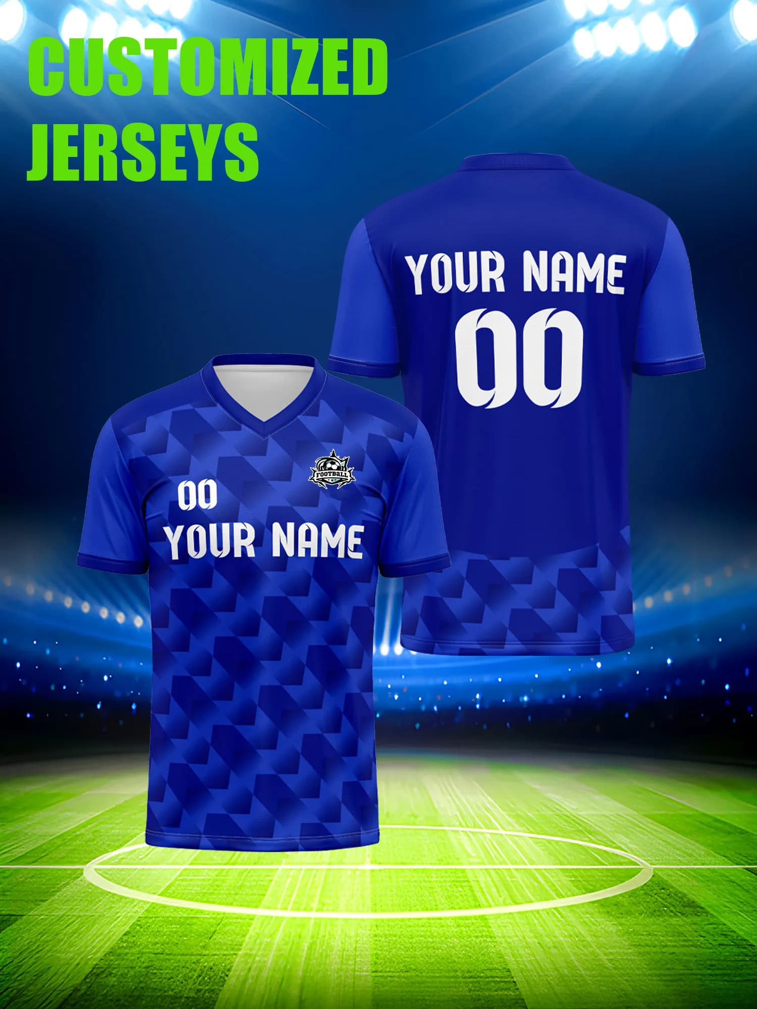 Maglia da calcio personalizzata con immagine, numero e nome personalizzati, regalo per bambini, in poliestere traspirante, abbigliamento casual da strada