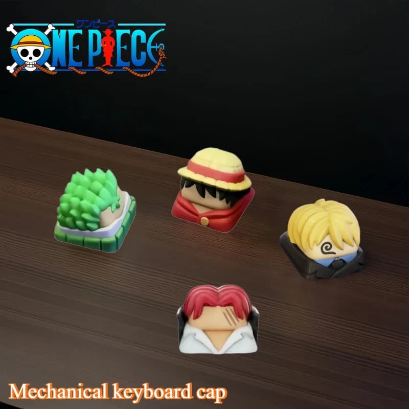 One Piece Anime Periphery Monkey·D·Luffy Character of 3D cartoons Mechanical keyboard Cap Shanks Keycap Sanji Gift