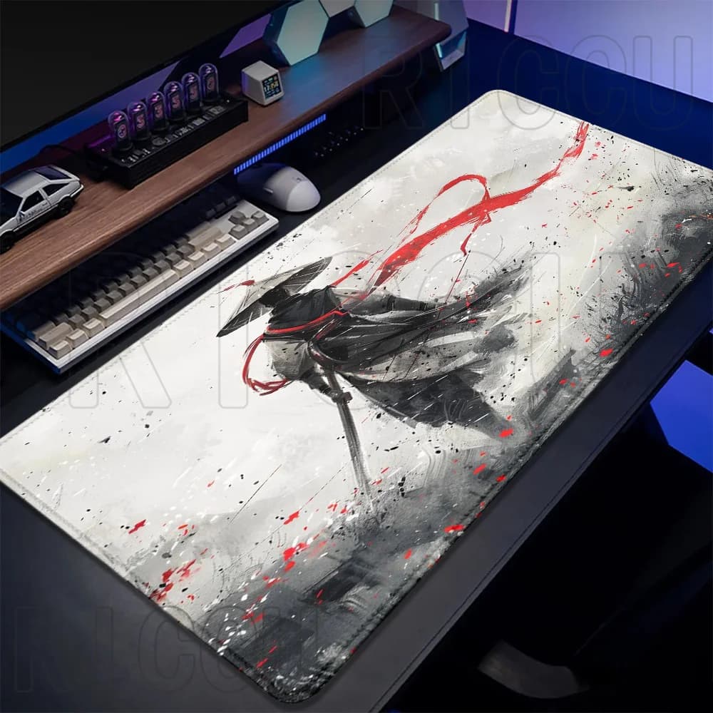 Giappone XXL Samurai Warrior ranger Tappetino per mouse HD da gioco esteso di grandi dimensioni 600X300 MM Tappetino da scrivania per ufficio Gamer Accessori per PC antiscivolo