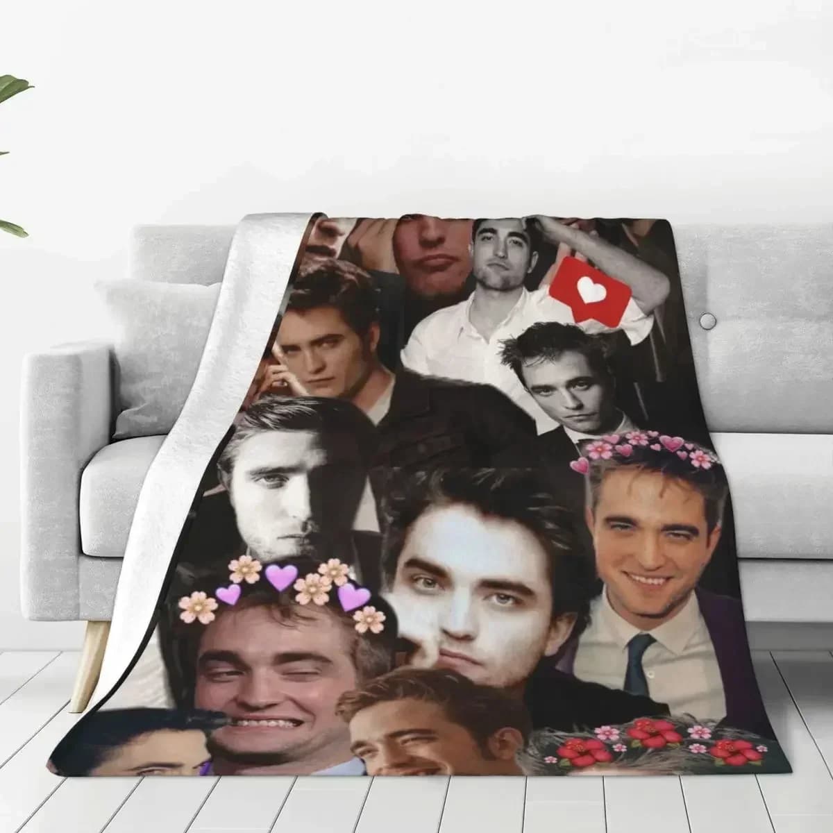 Coperta in flanella di Robert Pattinson, ispirata al film Twilight Saga, con Edward, per divano, letto e salotto, 150*125cm.