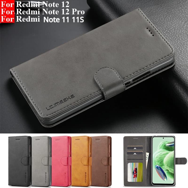Flip leather case for Redmi 12 12C A1 10A 10C 9A Notes 12 11 10S Pro wallet case for Xiaomi 12T 11T Poxo X5 X4 M4 Pro