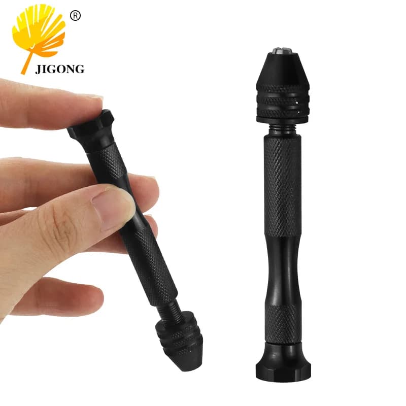 Manual punching tool with hand woven diamond in ancient amber Mini manual tool with Bodhi nut with a thousand-eyed diamond for processing