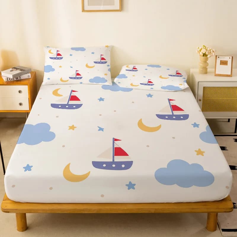 Premium printed bedsheet Children's and Adult Bed Sheet Set Elastic wrapped bed sheet Full size available customization