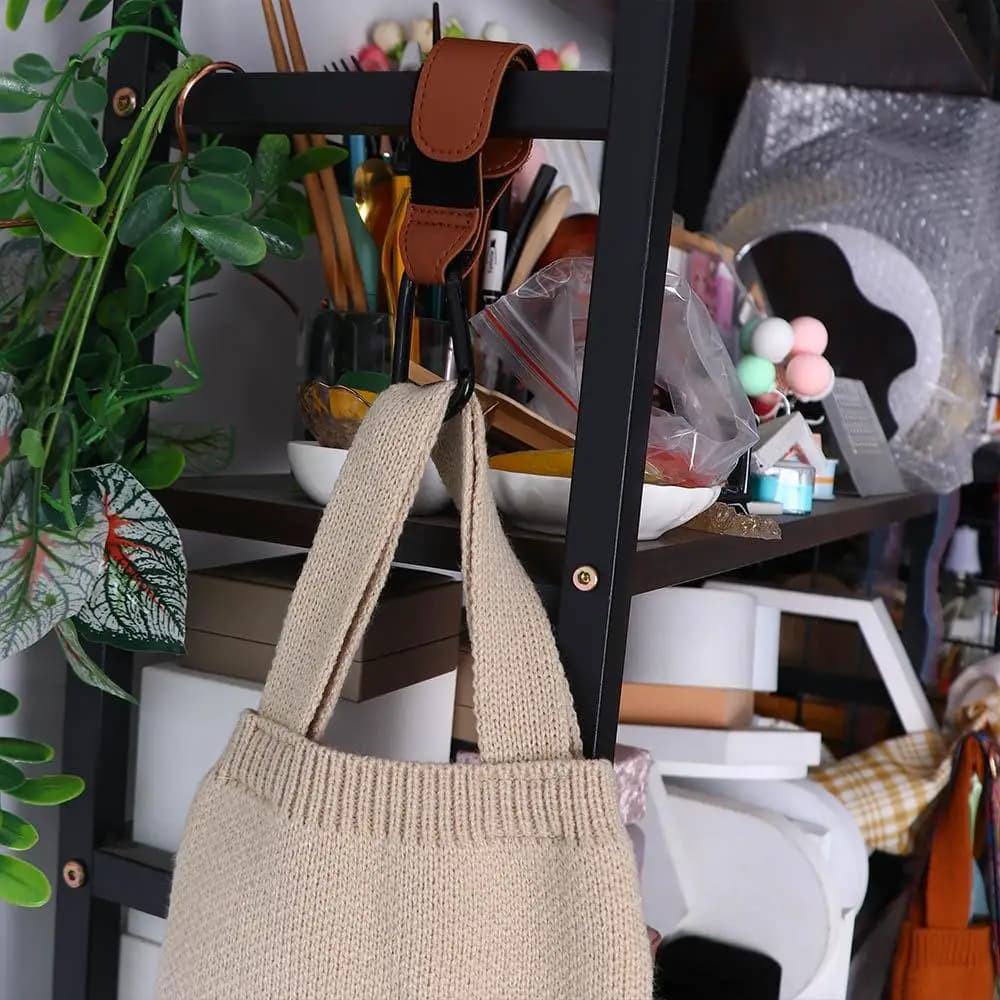 Comode Borse Appendibili in Pelle PU per Passeggino, Organizer per Carrozzina con Ganci e Clip