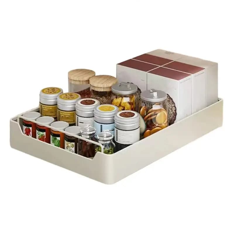 ABBP-Kitchen Countertop Drawer-Style Storage Tray Seasoning Box Storage Rack Cabinet Organization Storage Pull-Out Basket