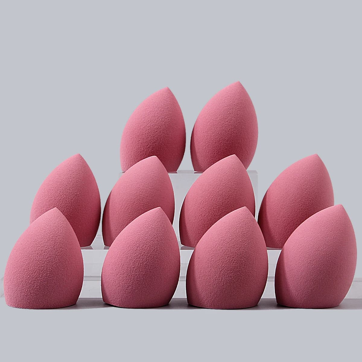 10 pieces soft sponge beauty egg base make-up sponge pumpkin powder blow make-up double purpose dry and wet egg application make-up