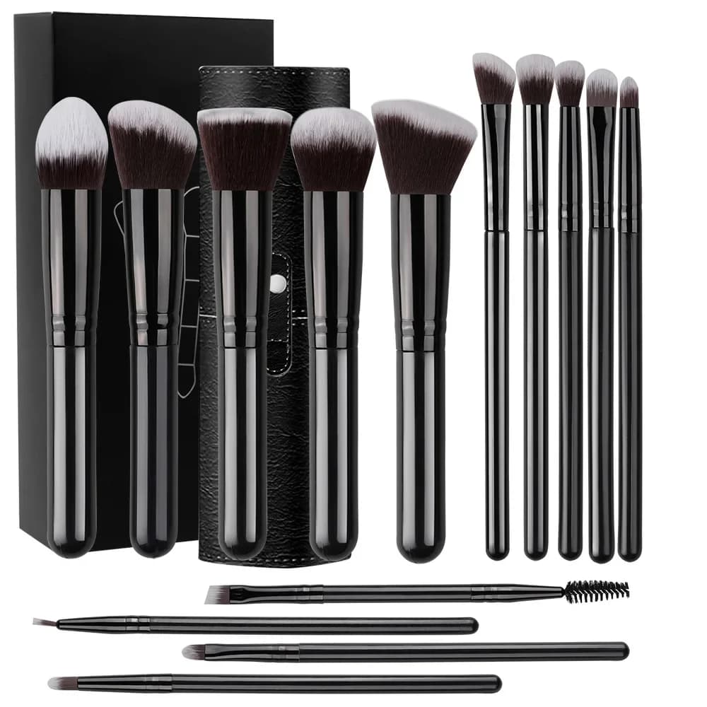 NUOVO set di pennelli per trucco da 14 pezzi fondotinta morbido e soffice fard in polvere ombretto miscelazione cosmetici femminili strumento di bellezza regalo di Natale