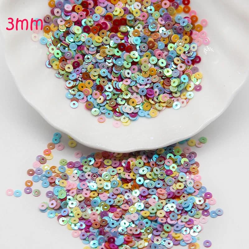 Paillettes Piatte Rotonde da 3mm 4mm 5mm 6mm, Lentejuelas per Cucito, Decorazione Abiti, Accessori Fai da Te