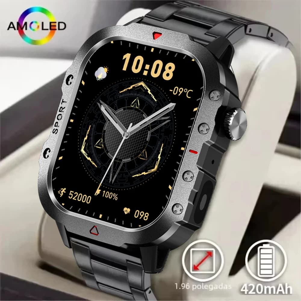 Nuovo Smartwatch Robusto Militare per Sport all'Aperto 2026 con Monitoraggio della Salute, Assistente Vocale, Chiamate Bluetooth e Torcia LED