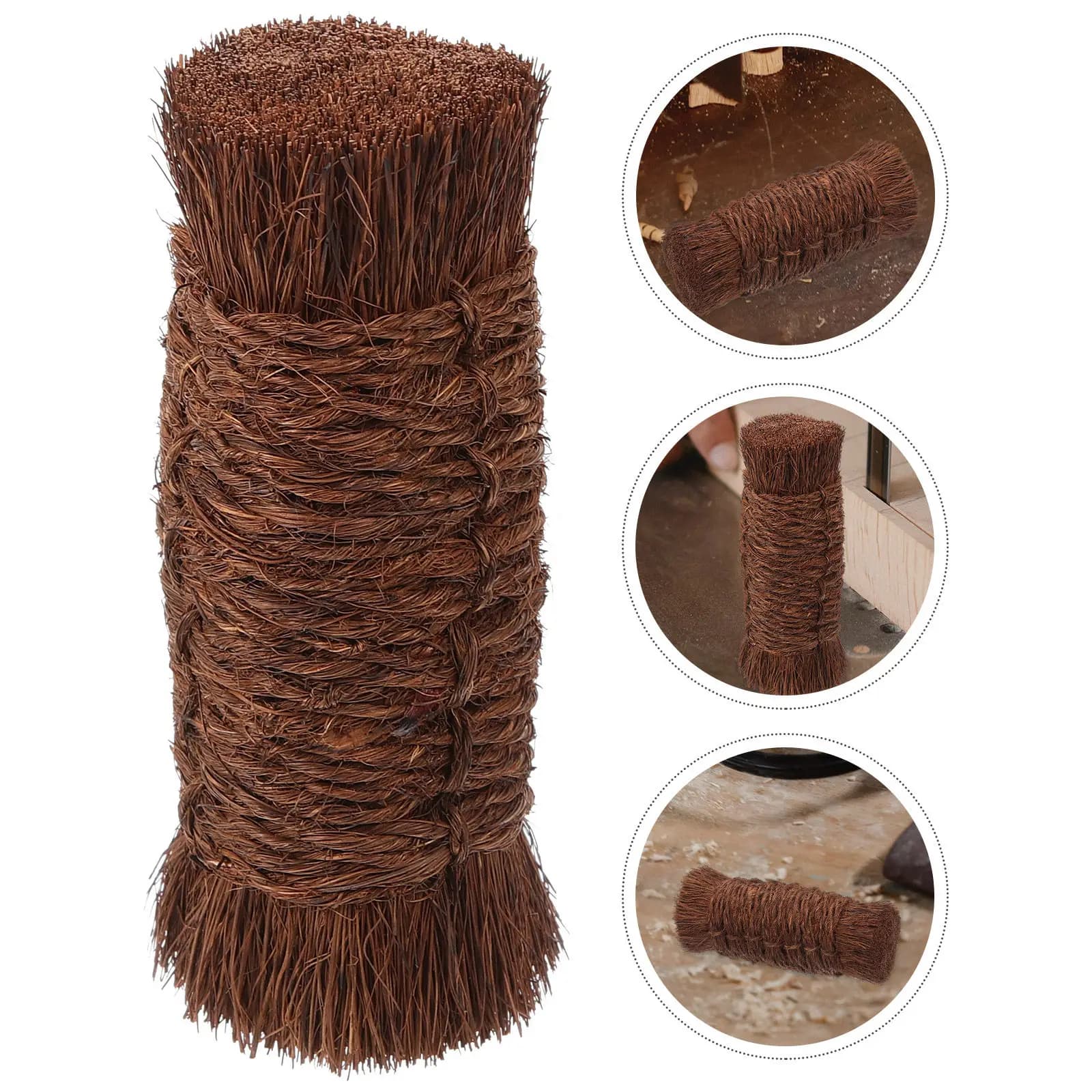 Small Palm Fiber Brush Sizes for Tracking, Engraving, Boring, Polishing, Cleaning and Maintaining - Brown Cleaning Brush