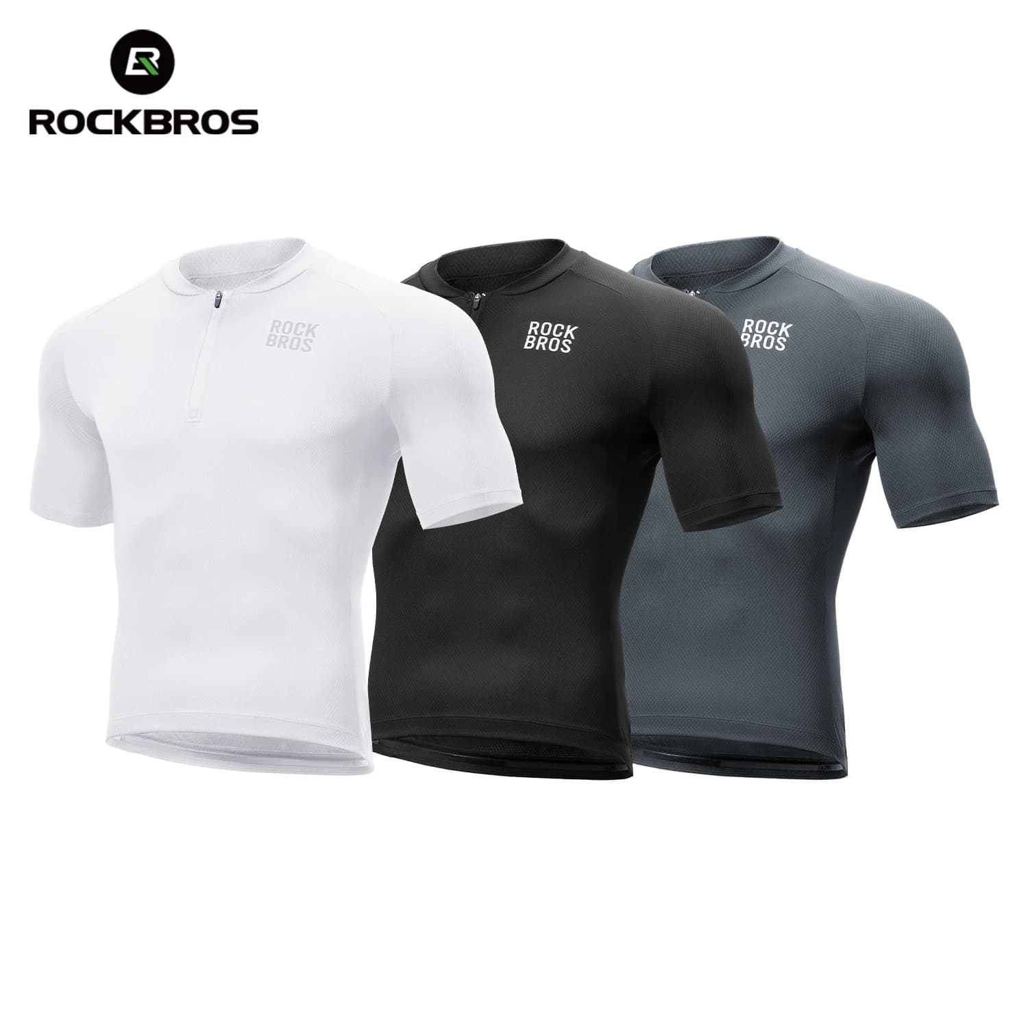 ROCKBROS maglia da ciclismo estiva Polo a manica corta maglia ciclistica estiva leggera e traspirante a secco rapido a secco rapido con cerniera con cerniera abiti da ciclismo