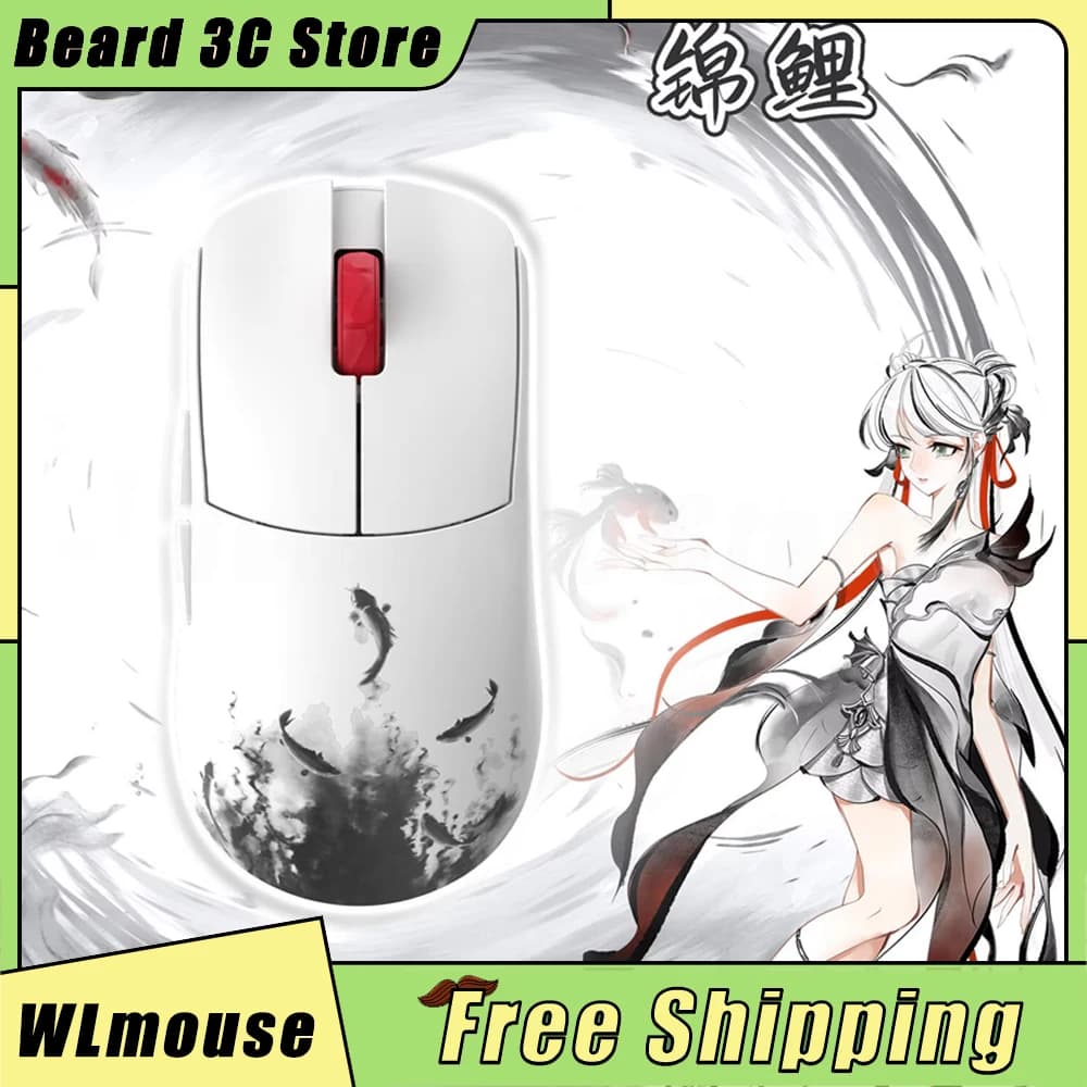 Mouse WLmouse Magnesium Shadow 2.4G Wireless con Sensore PAW3950HS, Mouse in Lega di Magnesio Leggero per Gaming FPS, Personalizzabile per PC Gamer