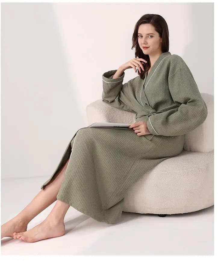 Cotton Waffle Kimono Couples Sauna Clothing New Arrived Robe Water Uptake Robe Men/Women Quick-drying Bathrobe Hotel Spa Robes