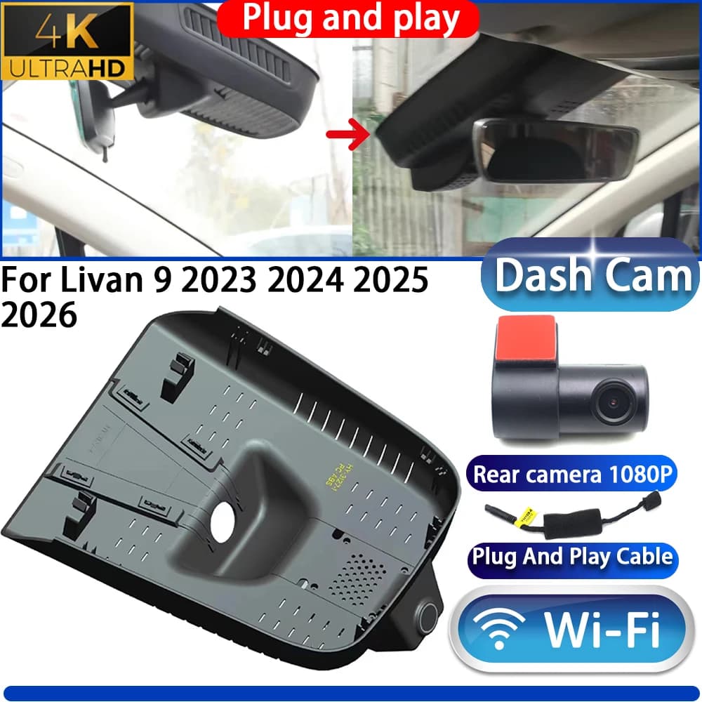 HighCity For Livan 9 2023 2024 2025 2026 Dash Cam Camera DVR 4K UHD 2160P Night Vision WiFi Plug and Play Video Recorder