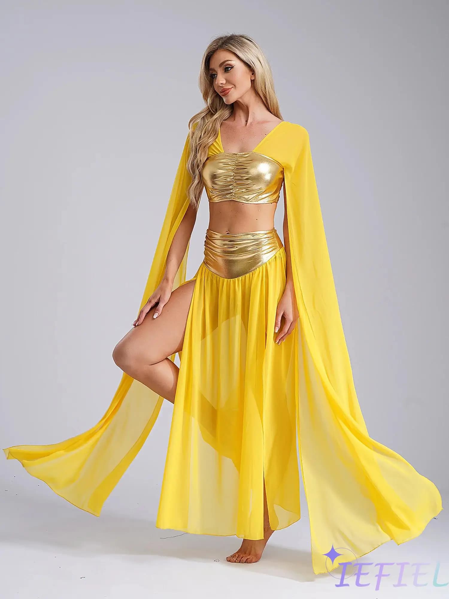 Costume da donna per carnevale in maschera di Halloween, antica Roma, cleopatra egiziana, costume cosplay, due immagini, vestito di danza del ventre