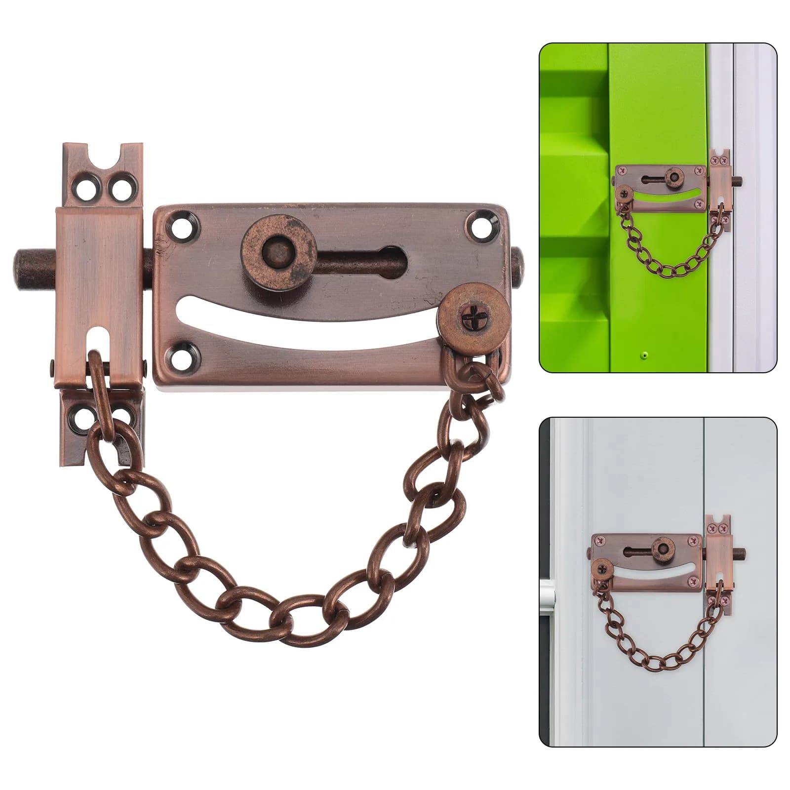 Catena di Sicurezza per Porta in Ferro Resistente, Meccanismo Antifurto, Superficie Liscia, Protezione per Casa, Ufficio, Hotel