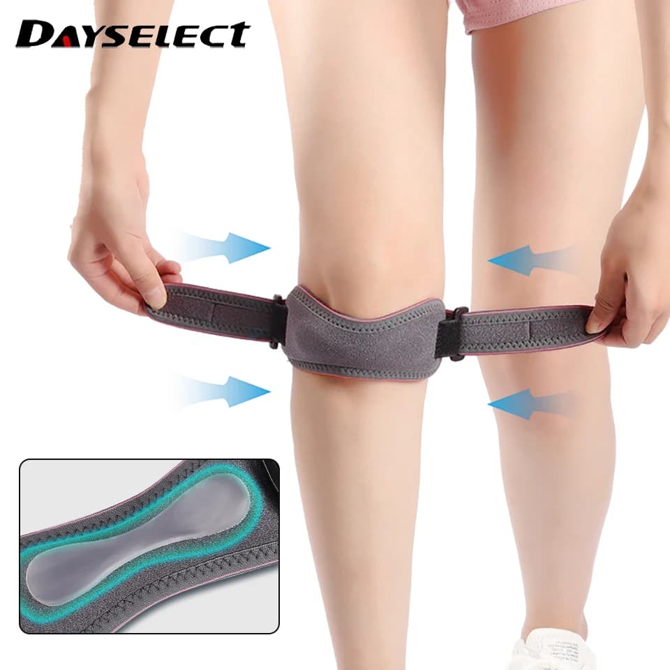 1 pz ginocchiere in silicone cinghie rotulee sportive regolabili assorbimento degli urti prevenzione delle infortuni tendine guaina pastiglie tessuto 3D