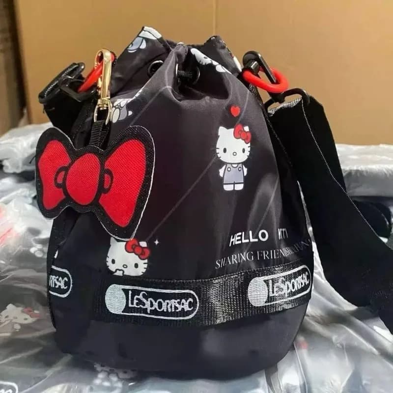 Borsa a Tracolla Hello Kitty con Fiocco per Donna, Zaino Casual Carino e Dolce, Borsa a Spalla, Scatola Portacosmetici, Regalo per Ragazze