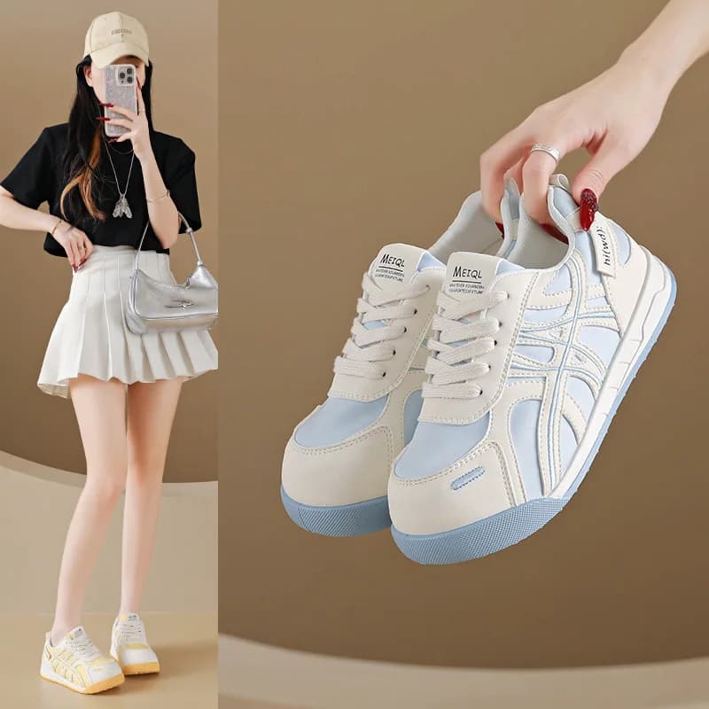 Scarpe Bianche Donna 2026 Estive Traspiranti Sportive Versatili per il Tempo Libero, Scarpe da Skateboard e da Corsa per lo Street Style