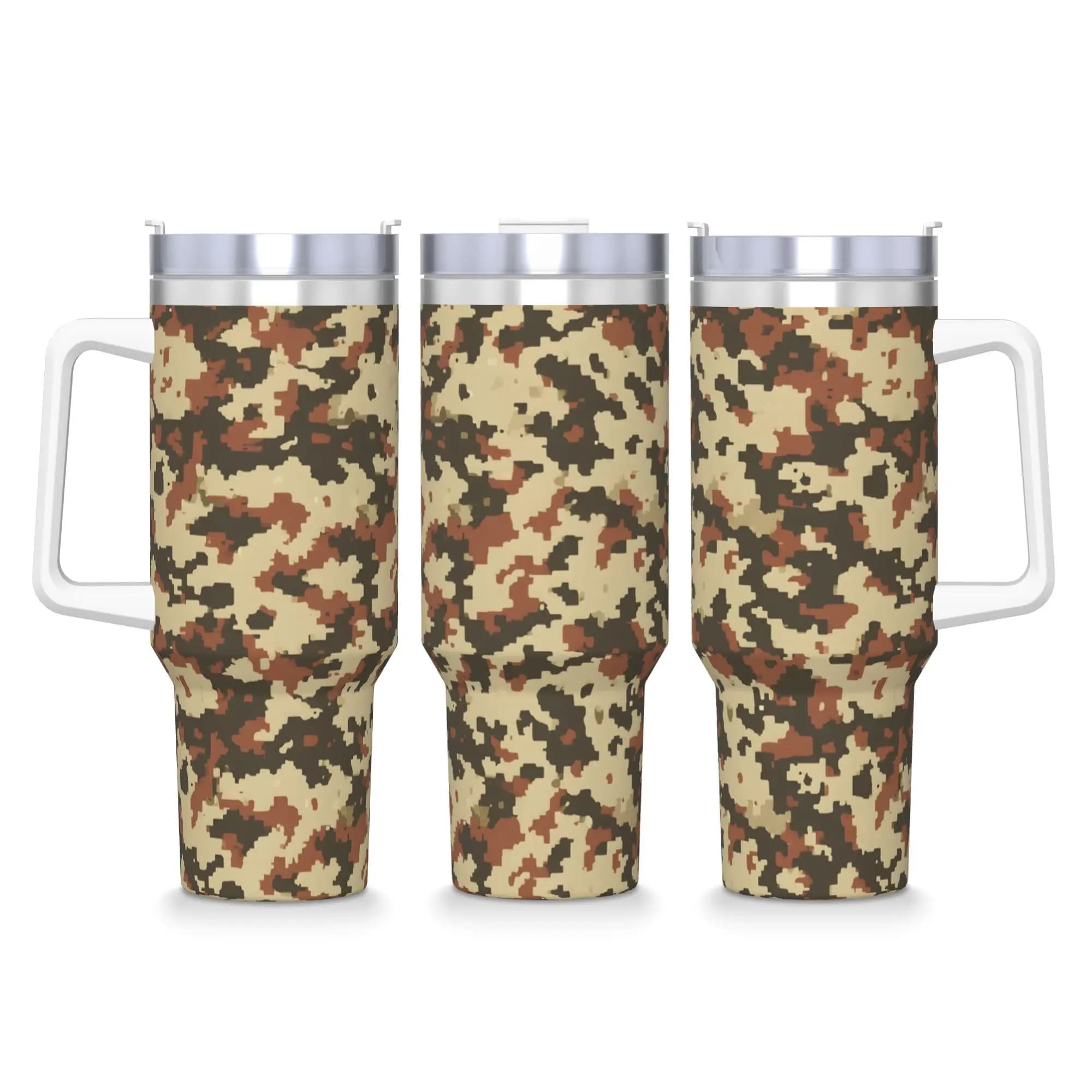 Tazza Termica in Acciaio Inox da 40OZ, Bicchiere Mimetico Camouflage, Tazza Antigoccia per Bevande Fredde, Bottiglia d'Acqua da Campeggio