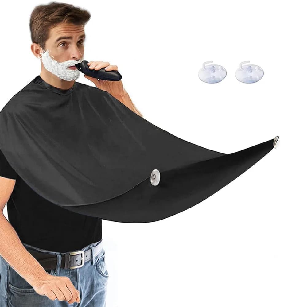 Men's Shaving Apron Black Hair Shaving Apron Support for Trimmer Ib Beard Catcher Tools for Waterproof Home Cleaning