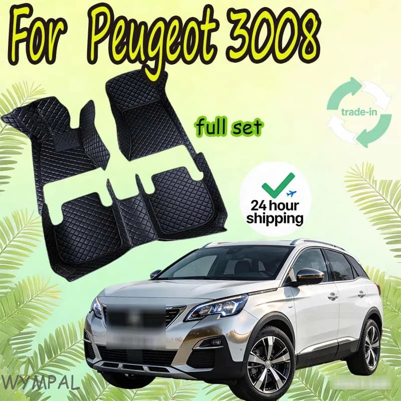Tappetini auto per Peugeot 3008 P84 2017 ~ 2023 tappetino in pelle tappeti Pad protettivo tappeti parti interne accessori auto 2018 2019