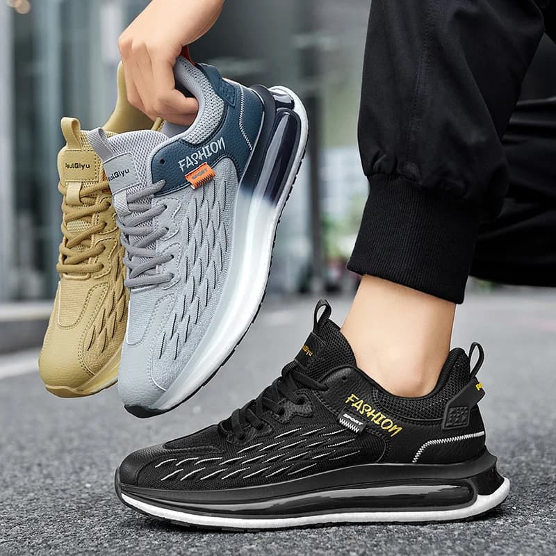 Mens Sports Shoes New Fashion Summer Black Sneakers Man Cushioning Air Running Breathable Soft Sole Casual chaussure de course